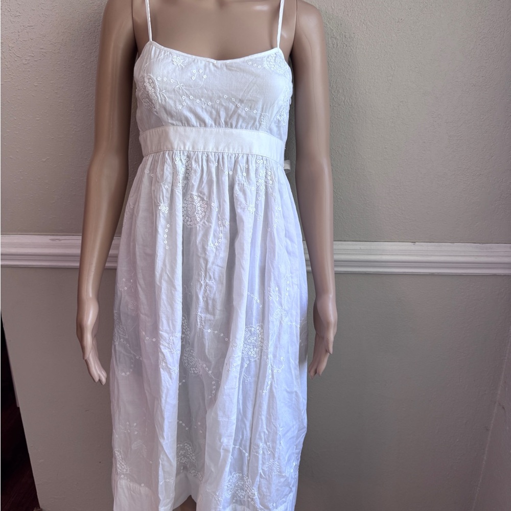 Zara Basic Elegant White Spaghetti Strap Dress Si… - image 2